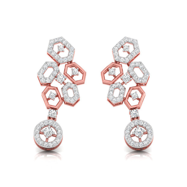 0.70Ct Round Lab-Grown Diamond Gold Dangellers Earrings