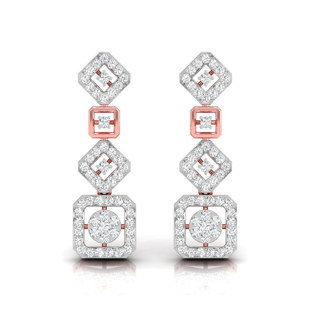 0.59Ct Round Lab-Grown Diamond Gold Dangellers Earrings