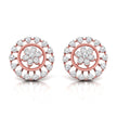 0.49Ct Flower Shape Round Lab-Grown Diamond Gold Stud Earrings