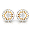 0.49Ct Flower Shape Round Lab-Grown Diamond Gold Stud Earrings