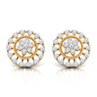 0.49Ct Flower Shape Round Lab-Grown Diamond Gold Stud Earrings