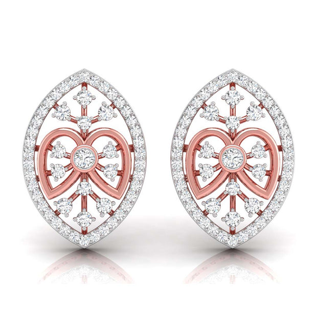 0.43Ct Round Bezel Lab-Grown Diamond Gold Stud Earrings