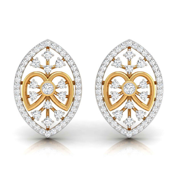 0.43Ct Round Bezel Lab-Grown Diamond Gold Stud Earrings