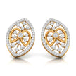 0.43Ct Round Bezel Lab-Grown Diamond Gold Stud Earrings