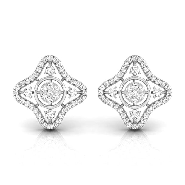 0.57Ct Star Shape Round Lab-Grown Diamond Gold Stud Earrings