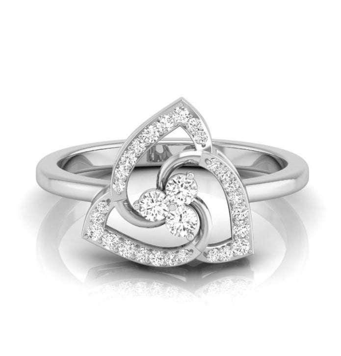 0.21Ct Round Cut Triple Loop Design Lab-Grown Diamond Ring