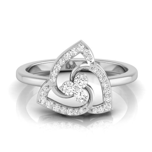 0.21Ct Round Cut Triple Loop Design Lab-Grown Diamond Ring