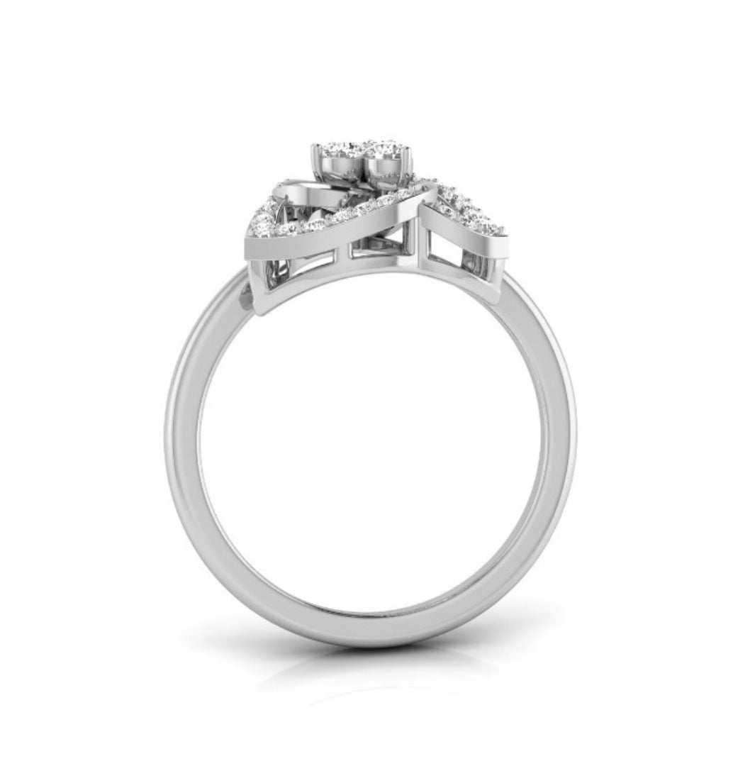 0.21Ct Round Cut Triple Loop Design Lab-Grown Diamond Ring