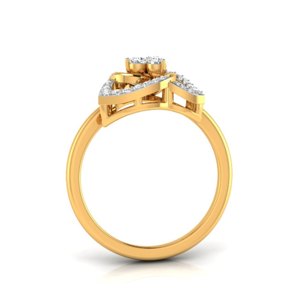 0.21Ct Round Cut Triple Loop Design Lab-Grown Diamond Ring