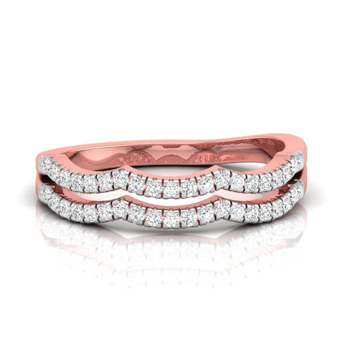 0.18Ct Round Cut Wave Design Lab-Grown Diamond Band