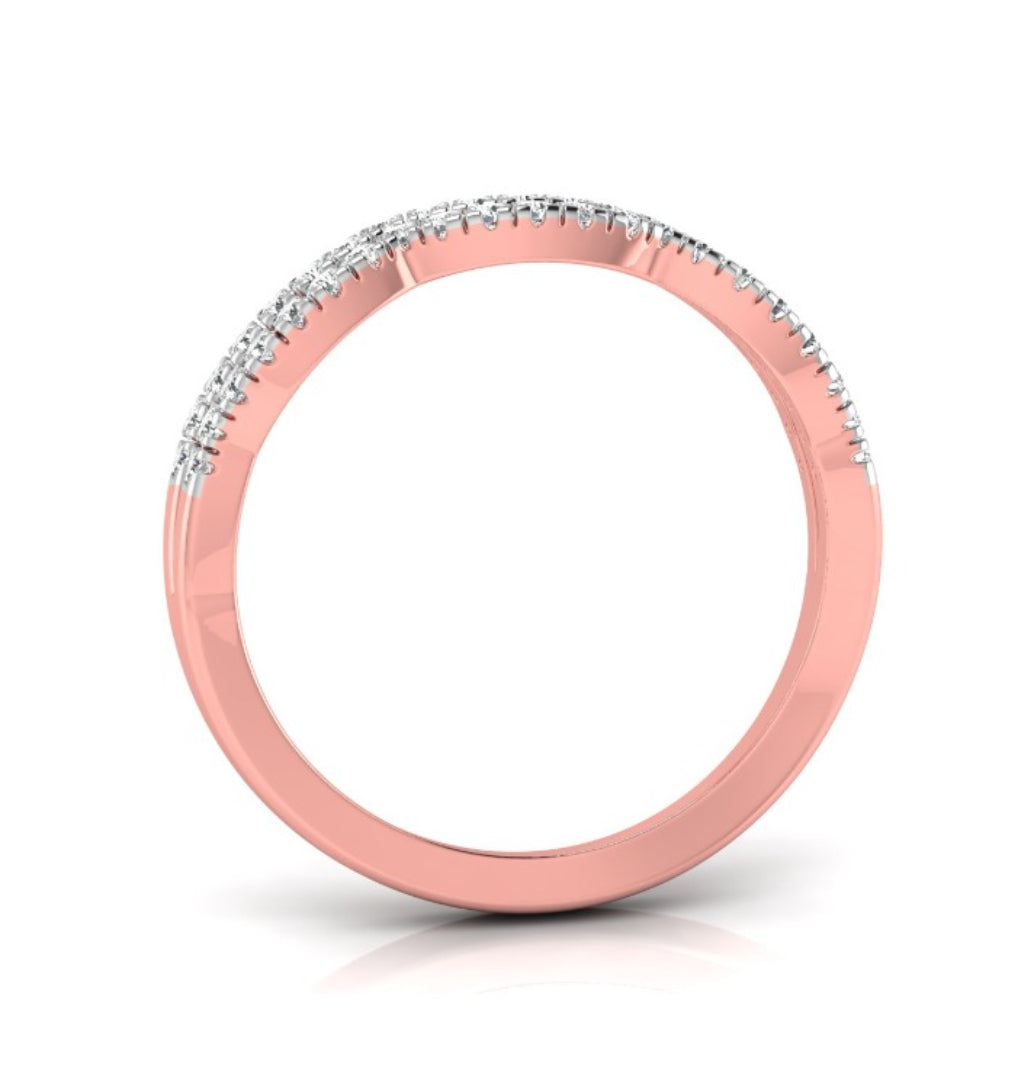 0.18Ct Round Cut Wave Design Lab-Grown Diamond Band