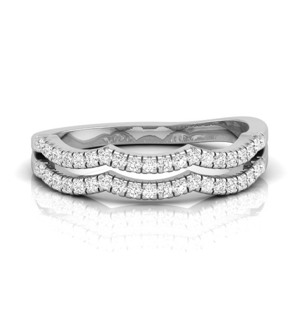 0.18Ct Round Cut Wave Design Lab-Grown Diamond Band
