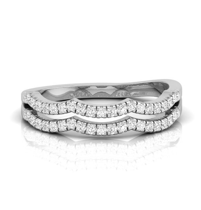0.18Ct Round Cut Wave Design Lab-Grown Diamond Band