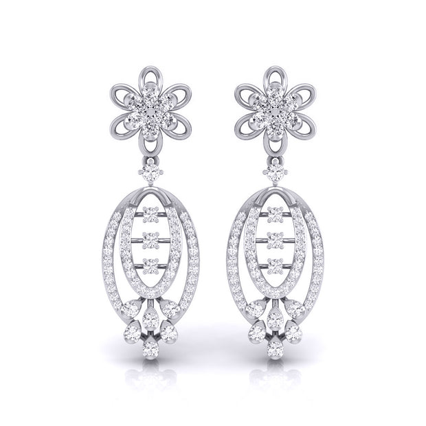 0.86Ct Round Lab-Grown Diamond Gold Dangellers Earrings