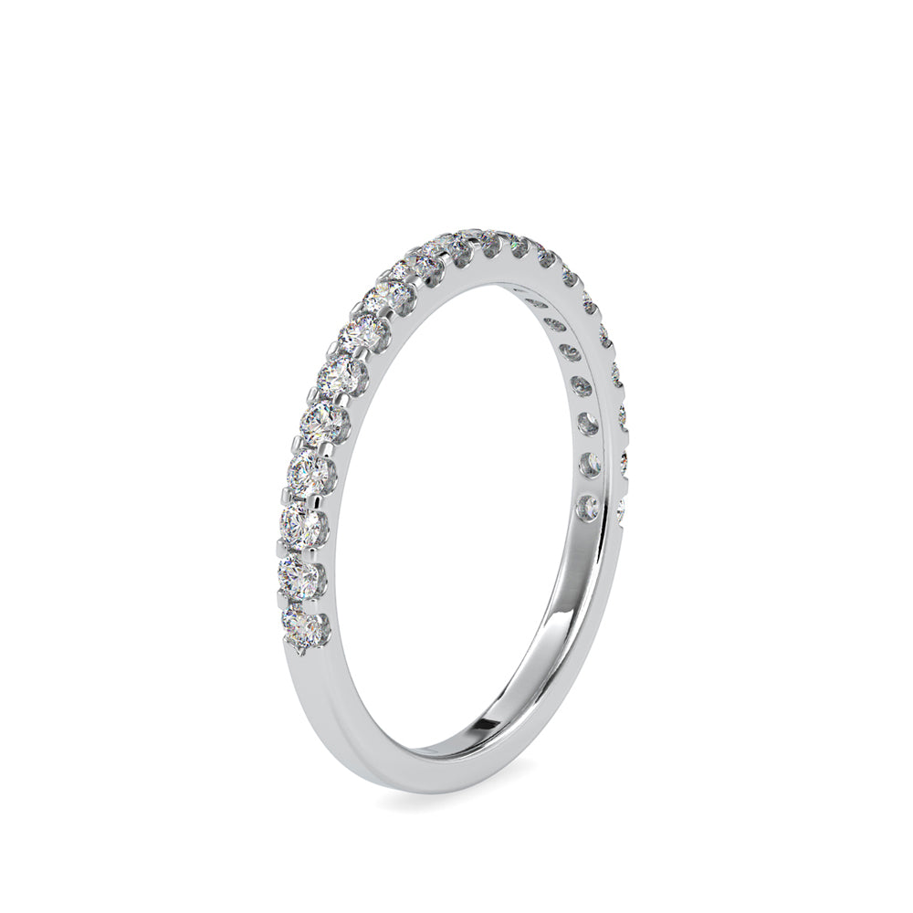 pavé half eternity lab-grown diamond ring in white gold