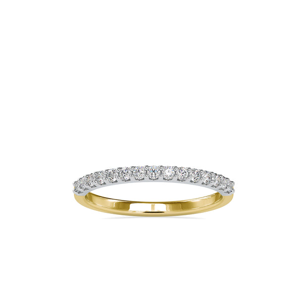 pave half eternity lab-grown diamond ring in yellow gold