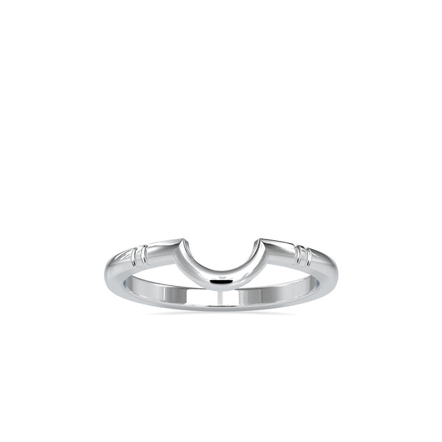 half moon shape white gold band