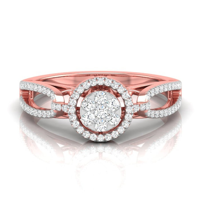 rose gold halo cluster lab-grown diamond ring