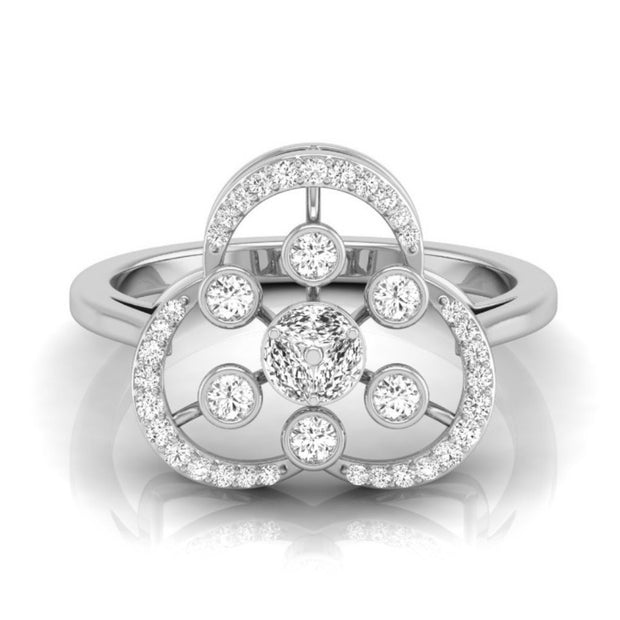 halo cocktail diamond ring in white gold