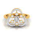 halo cocktail diamond ring in yellow gold