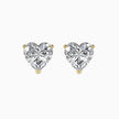 heart prong set diamond stud earrings in yellow gold