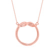 infinity round pave diamond pendant necklace in rose gold