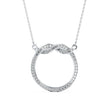infinity round pave diamond pendant necklace in white gold