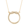 infinity round pave diamond pendant necklace in yellow gold