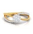intertwined round cut cluster lab-grown diamond ring in yellow gold