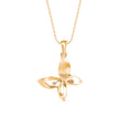 bow butterfly diamond pendant necklace in yellow gold