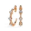bubble drop diamond hoop earrings in rose gold
