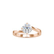 round cut bypass solitaire lab-grown diamond ring in rose gold