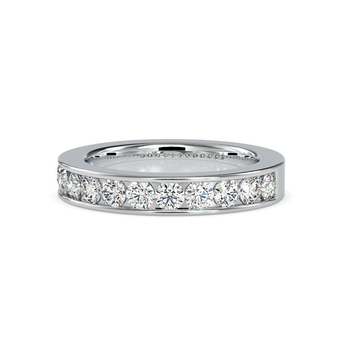 channel set half eternity lab-grown diamond ring in white gold
