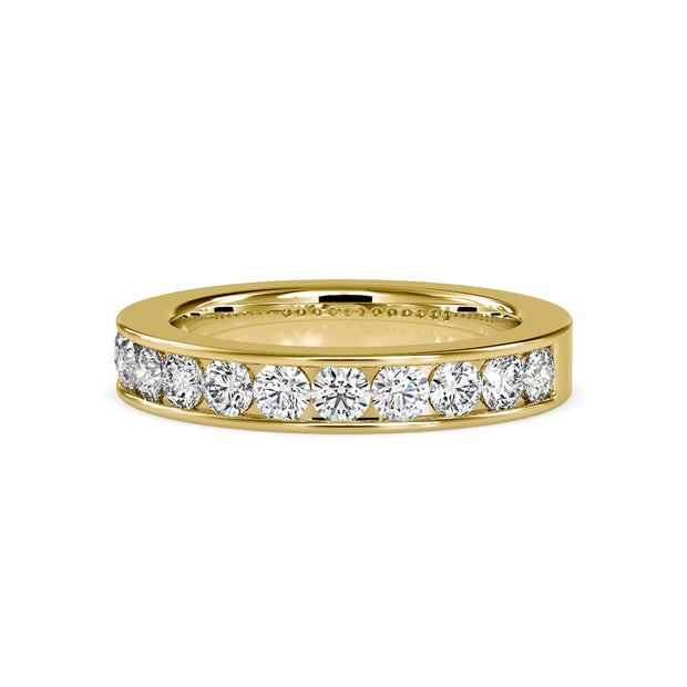 channel set half eternity lab-grown diamond ring in yellow gold