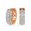 Rose Gold Cluster Pave Lab-Grown Diamond Hoop Earrings