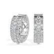 cluster pave diamond hoop earrings in white gold