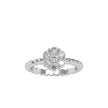cluster twisted lab-grown diamond ring in white gold