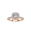 cushion halo lab-grown diamond ring in rose gold