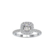 cushion halo lab-grown diamond ring in white gold