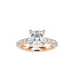 cushion cut solitaire lab-grown diamond ring in rose gold