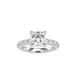 cushion cut solitaire lab-grown diamond ring in white gold