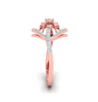 diamond shape halo lab-grown diamond ring rose gold