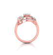 cluster double halo diamond ring in rose gold