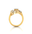 cluster double halo diamond ring in yellow gold