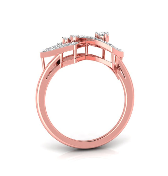 double triangle shape diamond ring in rose gold