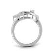 double triangle shape diamond ring in white gold