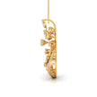 elegant floral drop lab-grown diamond pendant necklace in yellow gold