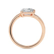 emerald and pear toi et moi lab-grown diamond ring in rose gold