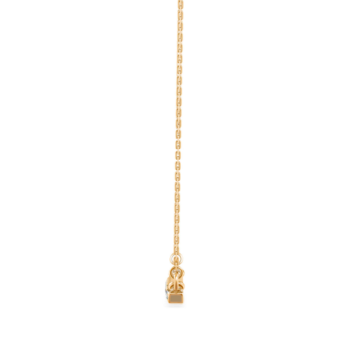 feather style pave lab-grown diamond pendant necklace in yellow 