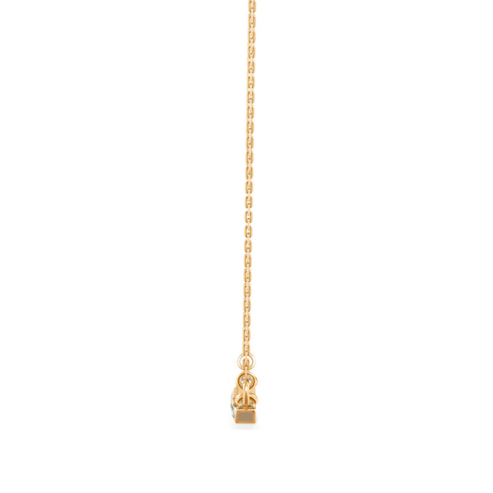 feather style pave lab-grown diamond pendant necklace in yellow 